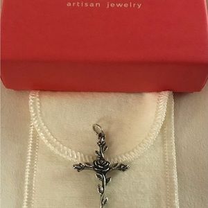 James Avery Sterling Silver Rosebud Cross Pendant